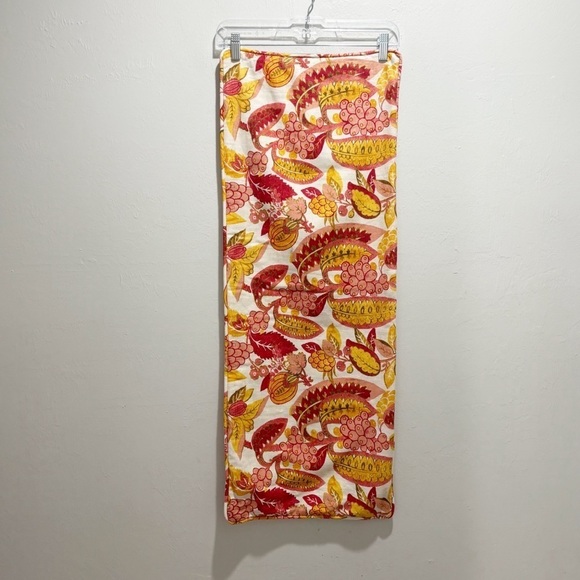 POTTERY BARN Ivory Orange Paisley Cotton Linen Blend Pillow Cover Sham 14” X 36” - Picture 7 of 10